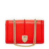 SUSU Josie Red Leather Shoulder Crossbody  Bag With Chain