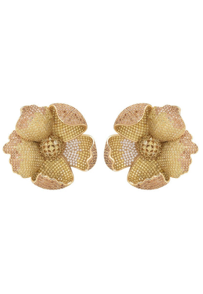 latelita London Poppy Flower Lemon Earrings Gold