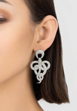 Latelita London Viper Snake Drop Earrings Silver White