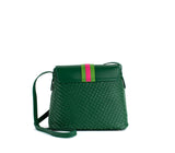 Gunas New York Kate Green Vegan Basket Weave Shoulder Bag