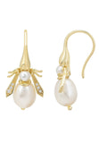 Latelita London Pearl Honey Bee Earrings Gold