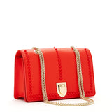 SUSU Josie Red Leather Shoulder Crossbody  Bag With Chain