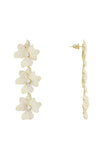 Latelita London Jasmine Flower Triple Drop Earrings Gold