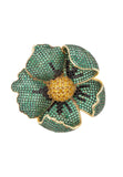 Latelita London Poppy Flower Green Ring Gold