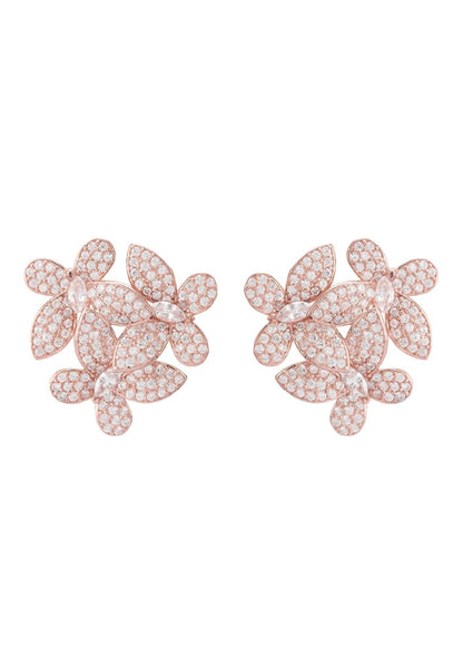 Latelita London Flowers Large Stud Earrings Rosegold