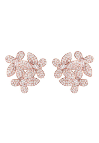 Latelita London Flowers Large Stud Earrings Rosegold