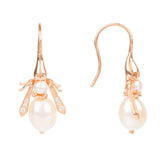 Latelita London Pearl Honey Bee Earrings Rosegold