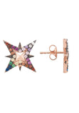 Latelita London North Star Rainbow Stud Earrings Rosegold