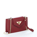 SUSU Mary Small Crossbody Leather Wristlet Burgundy Red