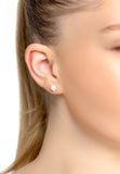 Latelita London Pearl Angular Stud Earrings Silver