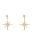 Latelita London Petite Star Burst Drop Earrings Gold