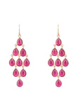 Erviola Gemstone Cascade Earrings Rose Gold Pink Tourmaline