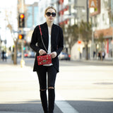 SUSU The Hollywood Studded Leather Crossbody Bag Red