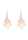 Latelita London Pearl Honey Bee Earrings Rosegold