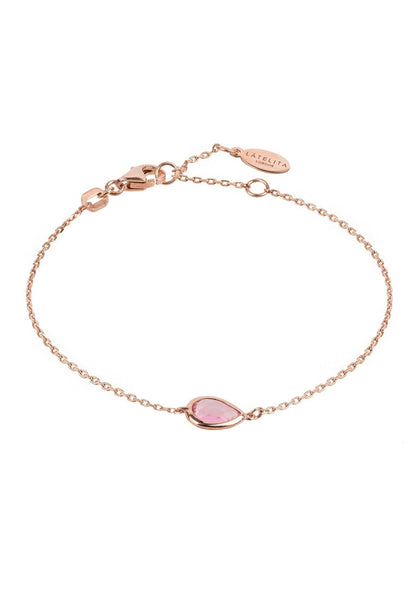 Latelita London Pisa Mini Teardrop Bracelet Rosegold Pink Tourmaline