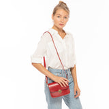 SUSU Nanah Red Leather Crossbody Bag