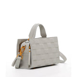 SUSU Quilted Leather Grey Crossbody Shoulder Bag