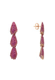 Latelita London Arabelle Ruby Pink Earrings Rosegold