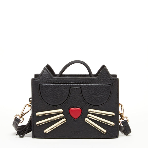 SUSU Leather Cat Bag Black Crossbody