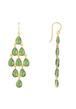 Latelita London Erviola Gemstone Cascade Earrings Gold Peridot