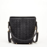 Susu Anna Woven Leather Shoulder Bag Black