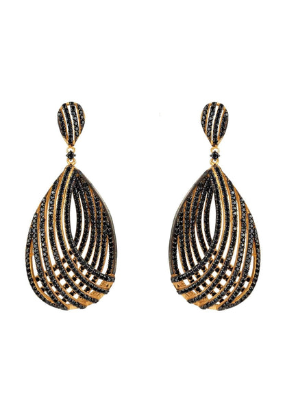 Latelita London Vortex Teardrop Earring Black Cz