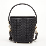 Susu Anna Woven Leather Shoulder Bag Black