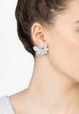 Latelita London Amaryllis Flower Large Stud Earrings Silver