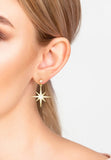 Latelita London Petite Star Burst Drop Earrings Gold