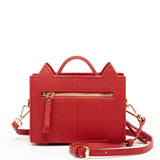 SUSU Leather Cat Bag Red Crossbody