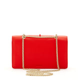 SUSU Josie Red Leather Shoulder Crossbody  Bag With Chain