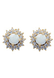 Latelita London Opal and Flower Stud Earrings Gold