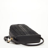 Susu Anna Woven Leather Shoulder Bag Black