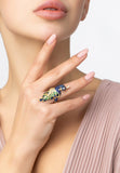 latelita London Peacock Cocktail Ring Gold