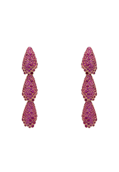 Latelita London Arabelle Ruby Pink Earrings Rosegold