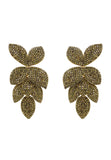 Latelita London Petal Cascading Flower Earrings Gold Peridot Cz