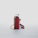 SUSU Mary Small Crossbody Leather Wristlet Burgundy Red