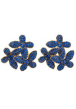 Latelita London Flowers Large Stud Earrings Sapphire Blue Gold