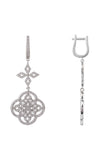 Latelita London Celtic Knot Clover Drop Earrings Silver