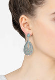 Latelita London Vortex Teardrop Earrings Aqua Silver