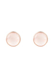 Latelita London Medium Circle Gemstone Earrings Rosegold Rose Quartz