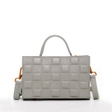 SUSU Quilted Leather Grey Crossbody Shoulder Bag