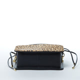 SUSU Patricia Black Leopard Leather Shoulder Bag