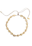 Latelita London Cowrie Shell Choker Strand Necklace Gold