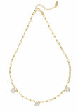 Latelita London Amelia Three Pearl Necklace Gold