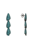 Latelita London Arabelle Aqua Earrings Silver Oxidised