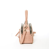 SUSU Kayla Pink Woven Leather Shoulder Crossbody Satchel Bag