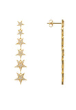 Latelita London Graduated Star Drop Earrings Gold