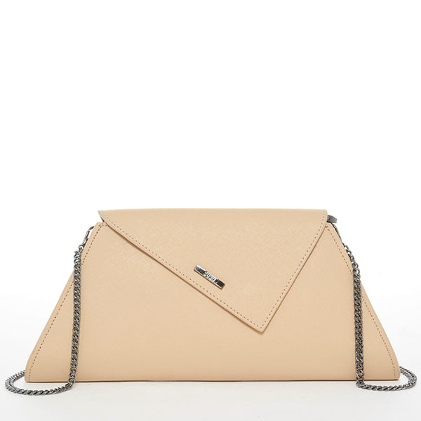 SUSU Angelica Nude Leather Clutch Chain Shoulder bag