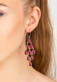 Erviola Gemstone Cascade Earrings Rose Gold Pink Tourmaline